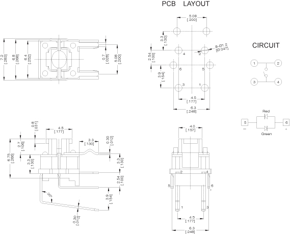 タクトスイッチ SPL6BL