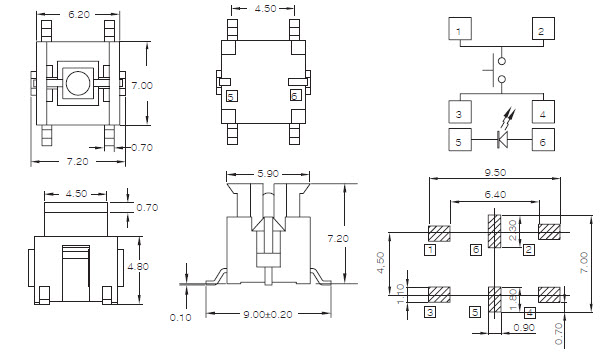 Interrupteurs tactiles SPL6C