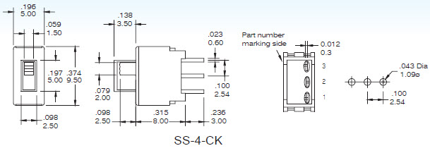 Interruptores deslizantes SS-4-C