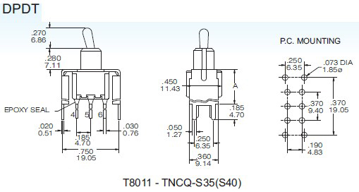 Interruttori a levetta T8011-S35