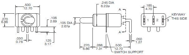 Interruptores de alavanca T8019