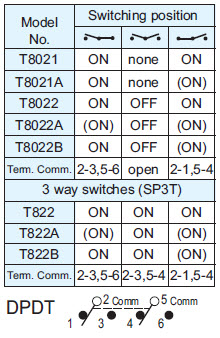 Interruptores de palanca T8021