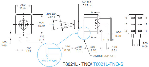 Interruttori a levetta T8021L