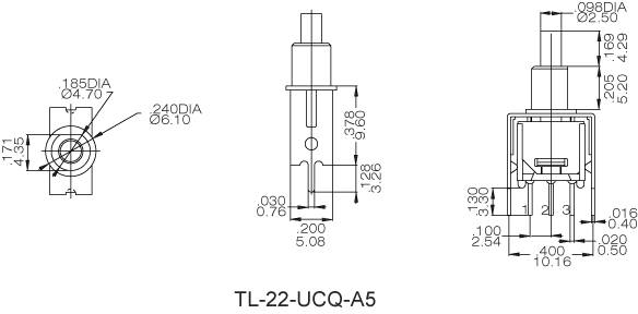 Interruptores de botão de pressão TL-22-A5
