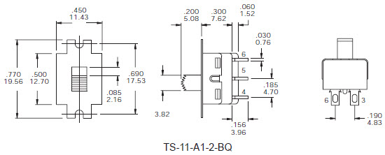 Interrupteurs à glissière TS-11