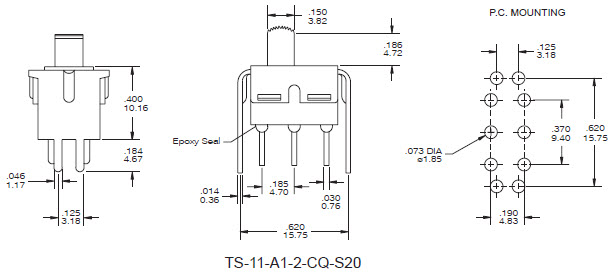 Interrupteurs à glissière TS-11-S20