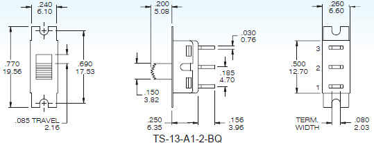 Interrupteurs à glissière TS-13