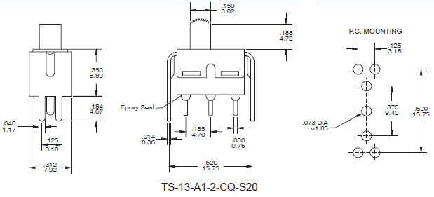 Interruptores deslizantes TS-13-S20