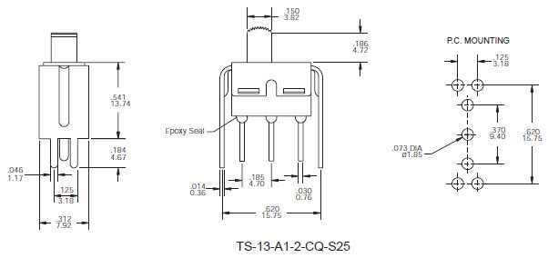 Interruptores deslizantes TS-13-S25