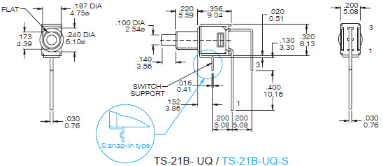 Interruttori a pulsante TS-21B