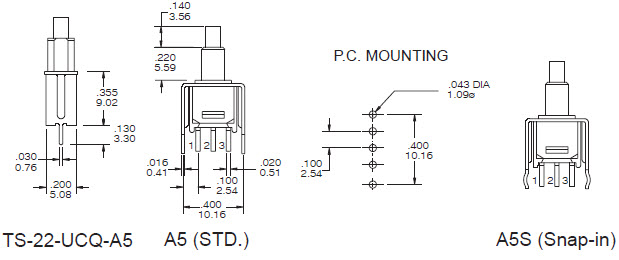 Pushbutton Switches TS-22-A5