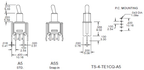 Interruptores de palanca TS-4-A5