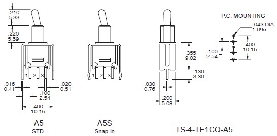 Interruttori a levetta TS-4-A5