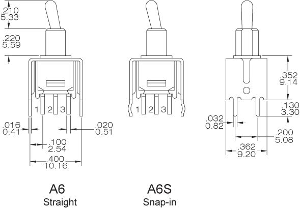 Interruptores basculantes TS-5-A6