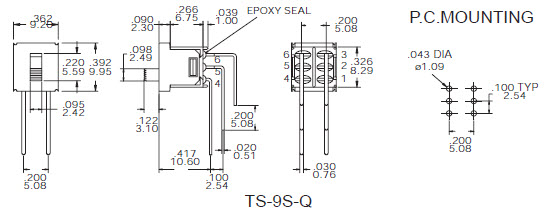 Schiebeschalter TS-9S/TS-9AS