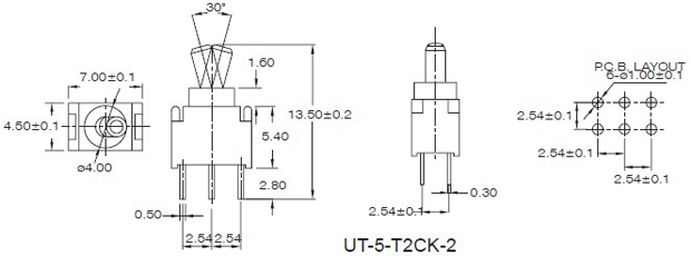Interruptores de alternância UT-5-C