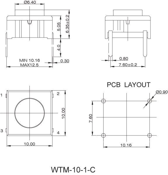 Interruptores táctiles WTM-10-C